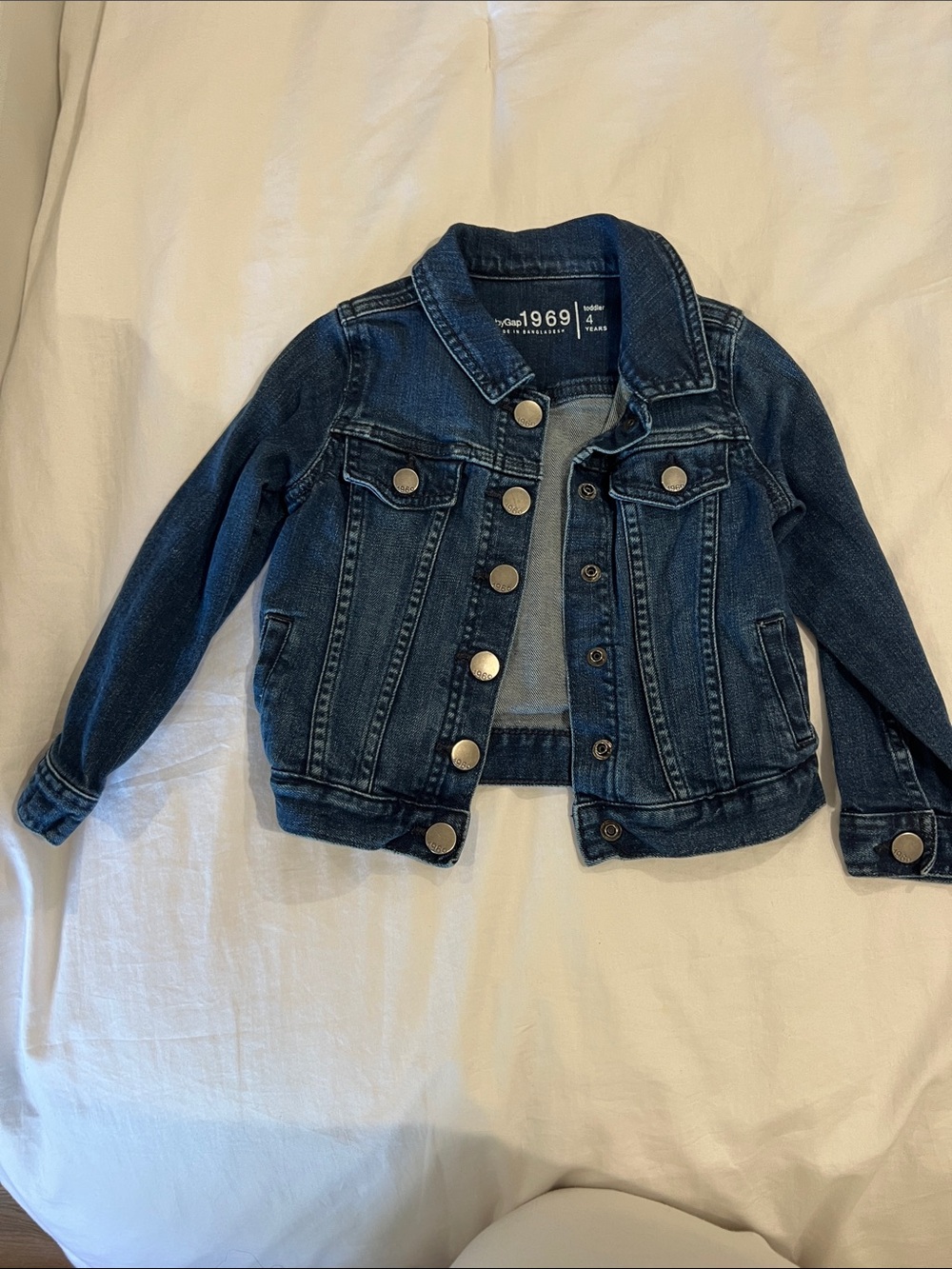 GAP Kids Dark Blue Denim Jacket with Button Front